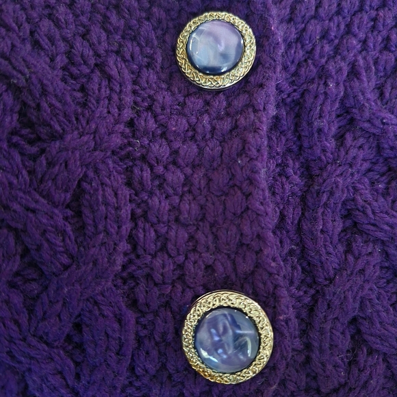 Aran Crafts Ireland Meriono Wool Chunky Knit Button Front Cardigan Sweater - XXL - Picture 8 of 8